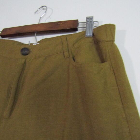 J Jill Pants 12 Green Linen Blend Wide Leg Lagenlook Boho Casual Coastal - Picture 5 of 13